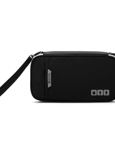 Organizator cabluri tip penar, geanta mica cu fermoar pentru accesorii, GIFTX LYNC NEGRU