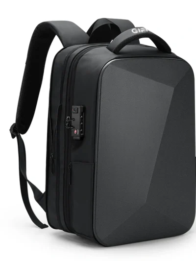 Rucsac laptop 15.6, extensibil, hard shell, USB si cifru antifurt, GIFTX NINJA BLACK