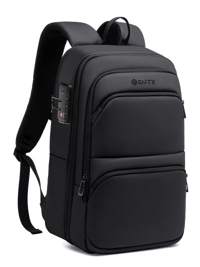 Rucsac laptop 15.6'' cu cifru antifurt, buzunar RFID, extensibil 15-25 L si USB dublu GIFTX CITY
