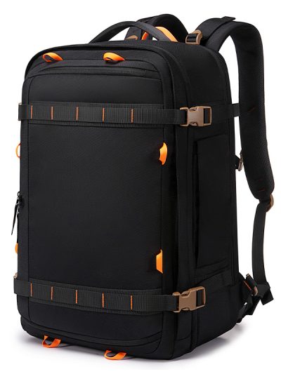 Rucsac laptop 17.3 pentru călătorii, extensibil, bretele detașabile, USB dublu, 49-58 L, GIFTX TREK Negru